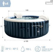 View Intex SPA Hinchable 4 Personas Bubble Massage Navy (55084) image 4
