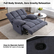 View 2025 Sillón mecedor sobredimensionado, sillón reclinable manual simple, sillón tapizado acolchonado, sillón mecedor para sala, asiento de teatro talla image 4