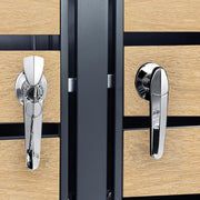 View ESTEXO Mülltonnenbox Mülltonnenverkleidung mit Deckel Aufbewahrungsbox Müllbox Anthrazit mit Holzdekor (2 Türen) image 4