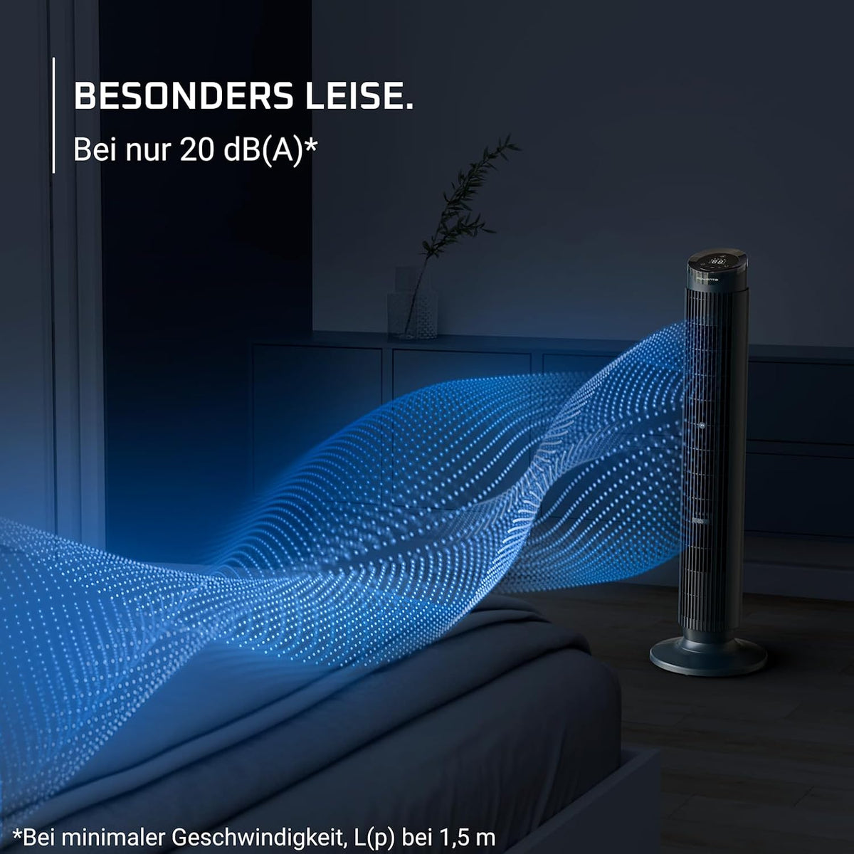 Rowenta Eole Silence Force Turmventilator, leistungsstark, Silent-Modus, 12 Geschwindigkeitsstufen, 5 Automatikmodi, Timer, 60-90°-Schwenkung,