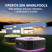 View Arebos Whirlpool | 154 x 154 cm | mit LED-Beleuchtung | aufblasbar | quadratisch | In- & Outdoor | 4 Personen | 100 Massagedüsen | mit Heizung | 600 L image 5