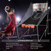 View Foldable Indoor Basketball Arcade Game with 4 Balls Electronic Double Shot LED Scoring System for Kids Adults image 6