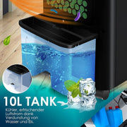 View KESSER Mobile Klimaanlage 4in1 Luftkühler – Air Cooler mit Fernbedienung & Timer, 10L Wassertank, Ionisator & Luftbefeuchter, Ventilator Klimagerät image 5
