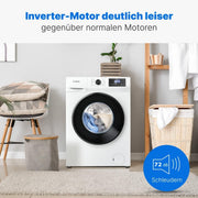 View Bomann Waschmaschine 8kg | max. 1400 U/min | 10 Jahre Motor-Garantie | robuster, leiser & langlebiger Invertermotor | 15 Waschprogramme | LED-Display image 3