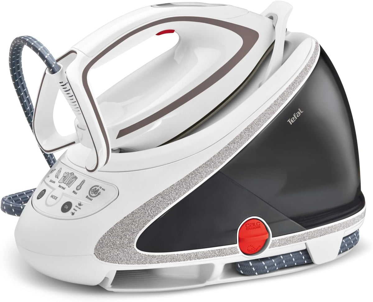 Tefal Dampfbügelstation Pro Express Ultimate, 7,7 Bar, 155 g/Min. Kontinuierlicher Dampf, 500 g/Min. Extra-Dampfstoß, 2600 Watt, Kalk-Kollektor,