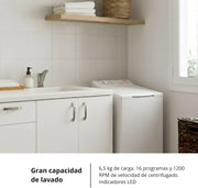 View Corberó - Lavadora Carga Superior 6.5kg| CLACSM6524 | 1200 RPM | 16 Programas, Función Vapor, ECO, limpieza tambor| Inicio Diferido| Lavado Rápido | image 3