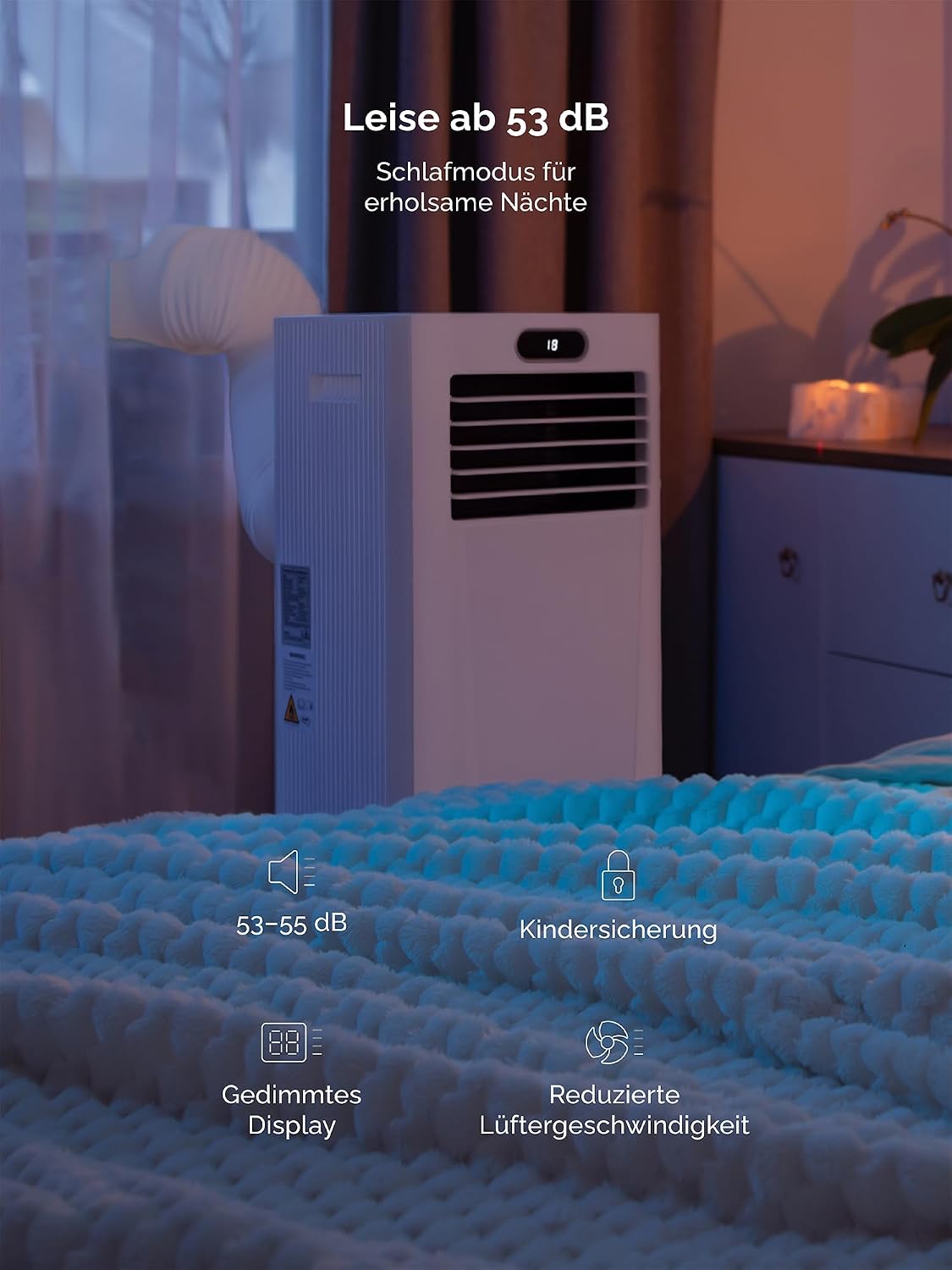 MeacoCool MC Series Pro 10000 BTU Mobile Klimaanlage mit App-Steuerung, Fernbedienung, Energieklasse A, leise (53 dB), 4-in-1 Kühlung, 18–28 m²,