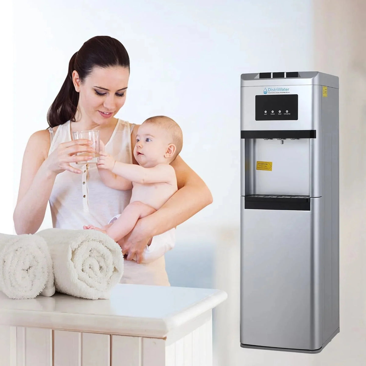 Dispensador de agua fría o caliente. Fuente de agua con asa ergonómica, todo tipo de garrafas, para agua caliente y fría, para la oficina y la casa,
