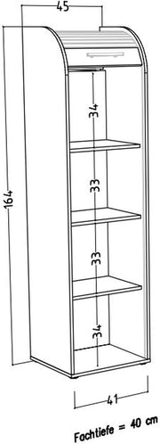 View möbelando Rolloschrank Jalousienschrank Büroschrank Schrank Aktenschrank Organizer I Beton/Weiß image 3