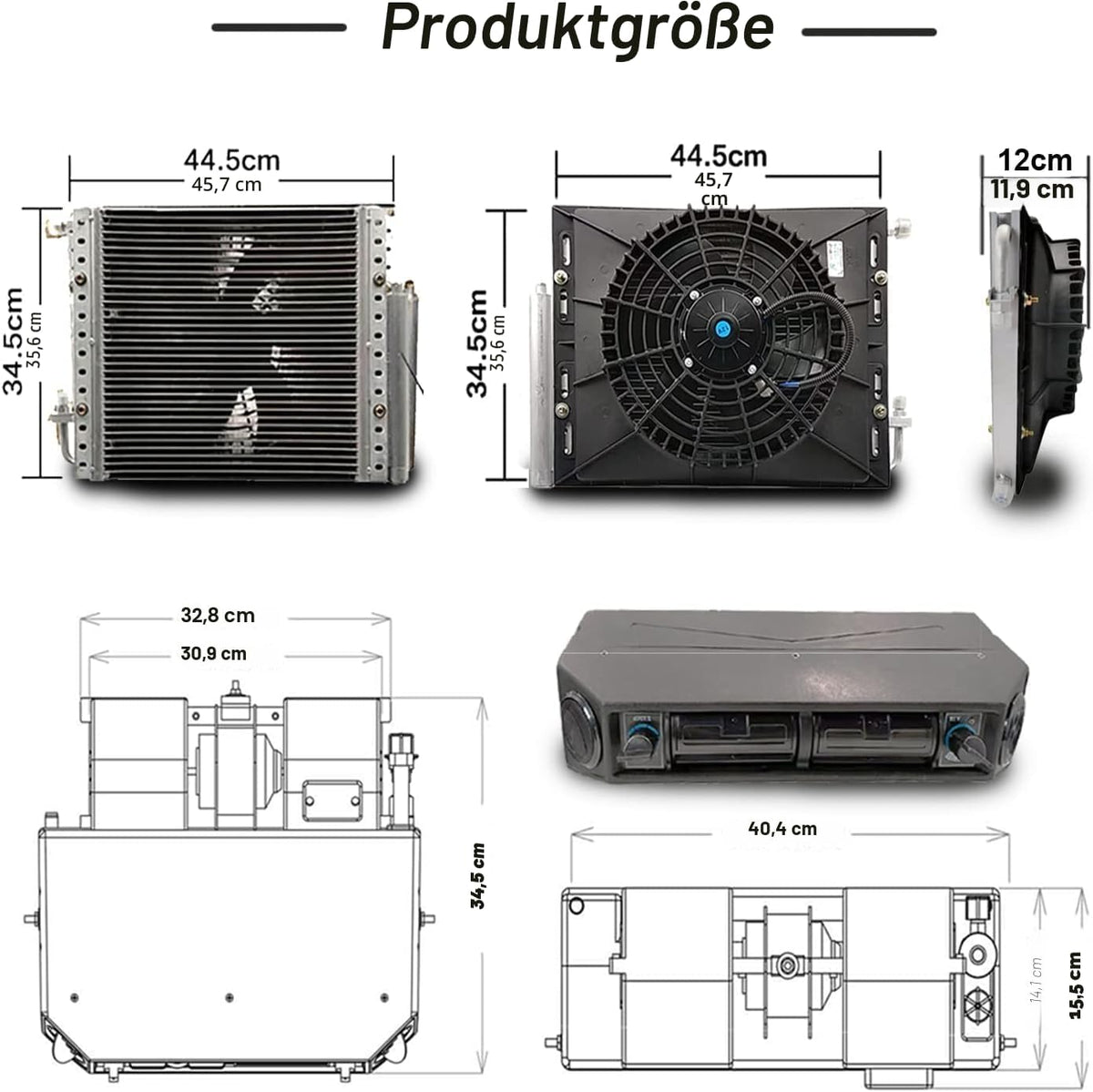 Elektrische Klimaanlage 12 V Unter-Armaturenbrett-Klimatisierungs-Kit 12 Volt Universal-Auto-Klimaanlage Geeignet für Van, Auto, Wohnmobil, LKW, Boot,