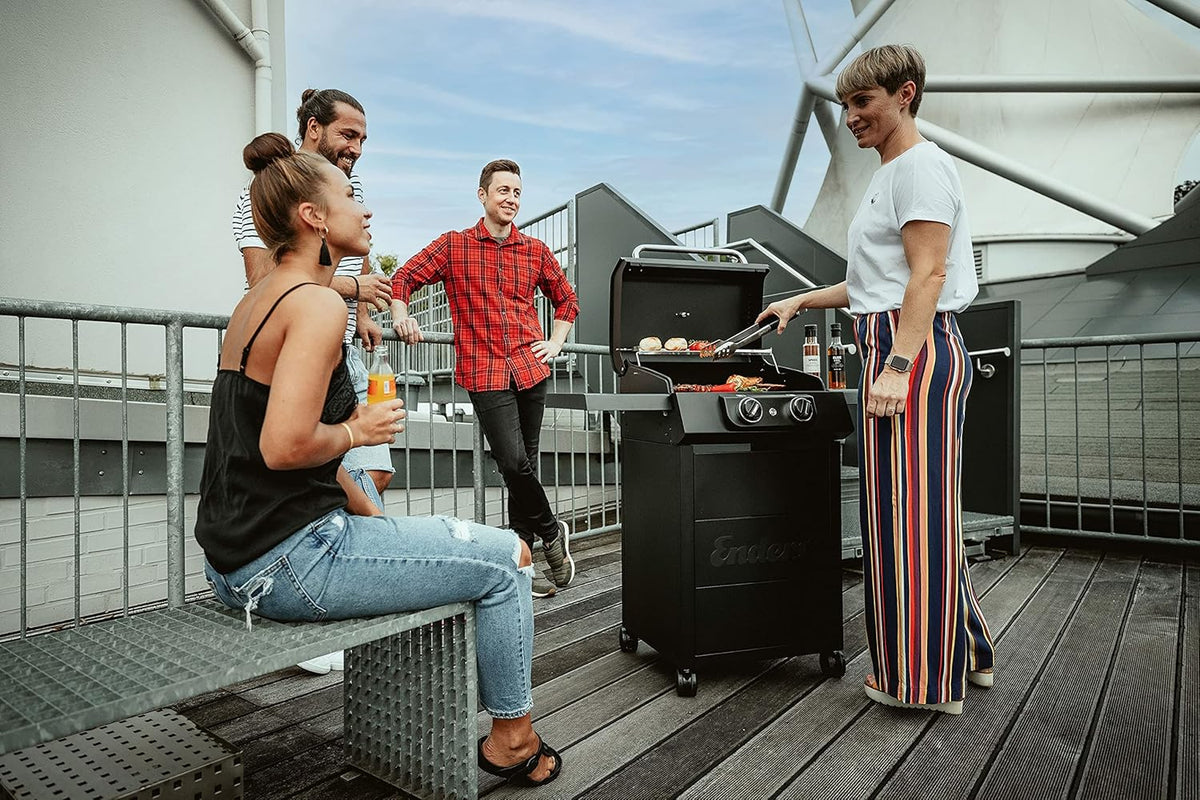Enders Elektrogrill eCRAVE 2, mit Gussrost, Grillwagen mit viel Stauraum, SIMPLE CLEAN Reinigungssystem, 2 leistungsstarke Heizelemente, formstabile