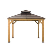 View 10 ft. x 10 ft. Cedar Framed Gazebo with Steel 2-Tier Hip Roof Hardtop image 1