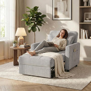View Gizoon Sofá cama 3 en 1 convertible, silla cama individual extraíble con respaldo ajustable, espaciosos sofás multifuncionales para sala de estar, image 3