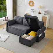 View Sofá Cama 3 plazas con Portavasos y Bolsa Pasamanos Lateral, Sofá en Forma de L, Intercambiable a la Derecha y a la Izquierda, Gris image 5