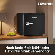 View SEVERIN Retro Mini Kühl-/Gefrierbox (31 l), Gefrierschrank klein, Minikühlschrank mit flexibler Temperaturregelung, Tischkühlschrank, schwarz, GB 8880 image 3