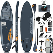 View AKSPORT Tabla hinchable de surf de remo, tabla de surf hinchable con todos los accesorios, diseño ancho y estable, tabla antideslizante, tabla de remo image 1