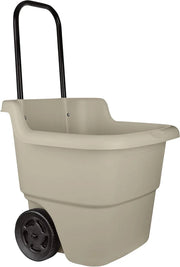 View 15.5 Gallon Multi-Purpose Rolling Cart with Wheels, Durable Plastic, Brown/Taupe image 1