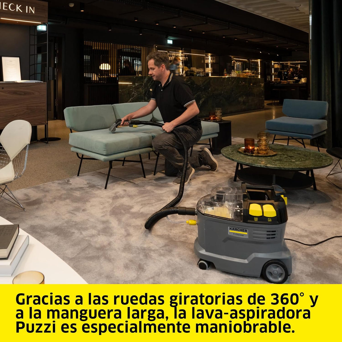 Kärcher Lava-aspiradora Puzzi 8/1, para tapicerías y superficies textiles, depósito: 8 l, caudal de pulverización: 1 l/min, superficie: 12-18 m²/h,