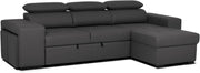 View BUDWING John Sofá Cama Esquinero 4 Plazas - Chaise Longue Reversible, Reposacabezas Ajustable y 2 Pufs – Tapizado en Poliuretano – Estilo Moderno – image 1