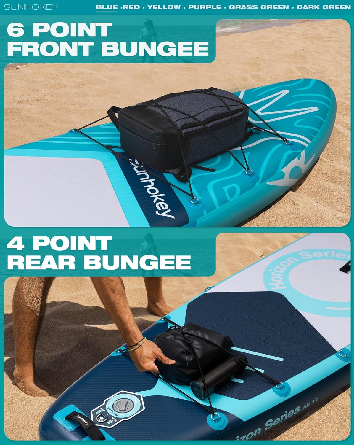 Tabla de Paddle Surf Hinchable 335cm con Accesorios Incluidos de Primera Calidad, Remo Ajustable, Bomba de Mano, Mochila de Transporte. 335 x 86 x 15