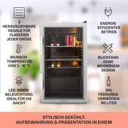 View Klarstein Mini Kühlschrank mit Glastür, Mini, für Zimmer, Getränkekühlschrank Klein mit Verstellbaren Ablagen, 80 Liter, Indoor/Outdoor Kühlschrank image 2