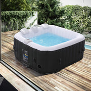 View Arebos SPA Hinchable Piscina de hidromasaje | Hinchable | Cuadrada | para Interior y Exterior | 154x154cm | 4 Personas | 130 chorros de Masaje | 600 L image 1