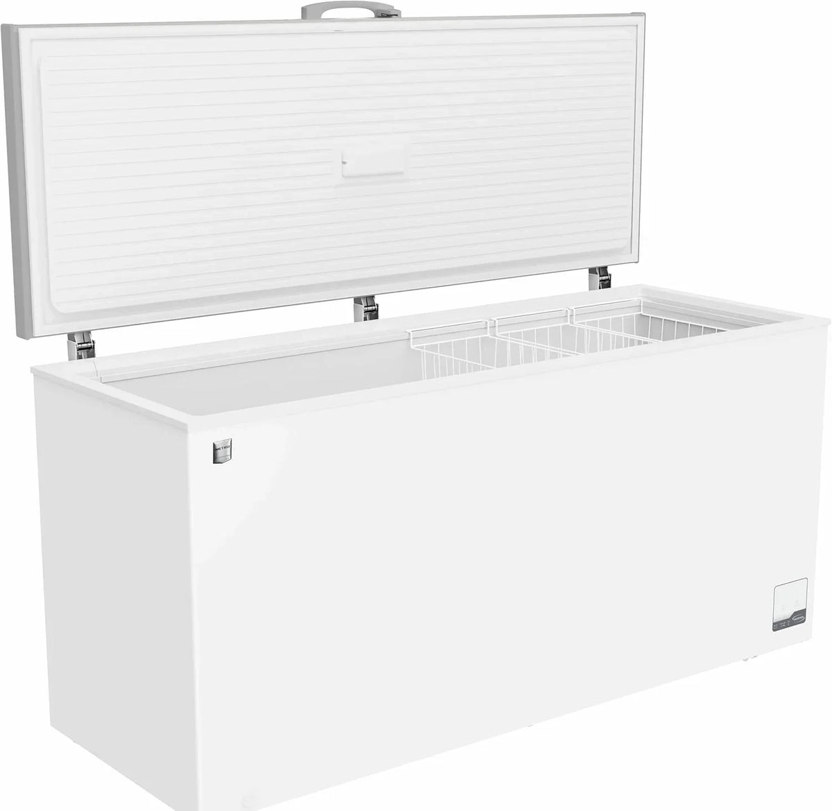METRO Professional Congelador horizontal GHF2700S, 188 x 73,5 x 94,5 cm, 700 L, 125W, 3 cestas, iluminación LED, 6 ruedas, con cerradura, blanco/gris