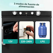 View SMETA Nevera de Gas Butano, 100L con Congelador, Trivalente 12v 220v Gas, Frigorifico 12v, sin Ruido, Nevera para Furgoneta Camper Caravana image 6