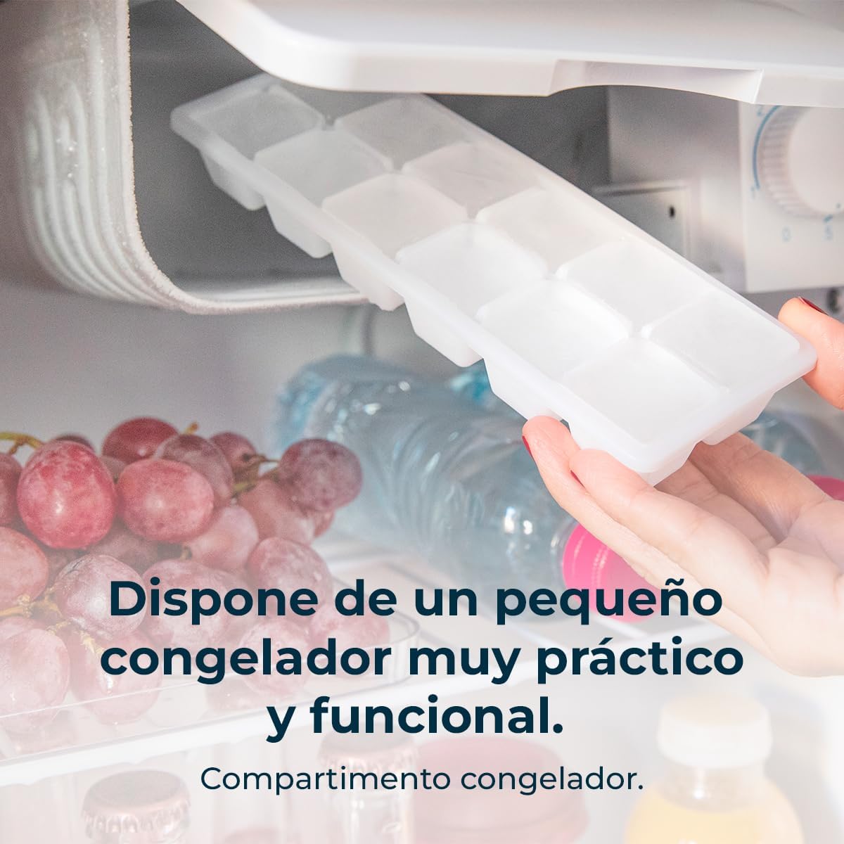 Cecotec Nevera Pequeña Frigorífico Mini Minibar 46L GrandCooler 20000 SilentCompress White E. Altura 48,7cm, 48 cm de Ancho, Bajo Consumo, Puerta