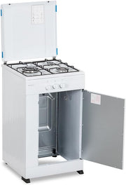 View Aspes Cocina Gas Butano 3 Zonas de Cocción, Blanco AKG3500PB. Control Manual, Quemador WOK triple llama, Compartimento Bombona, Tapa Abatible image 4