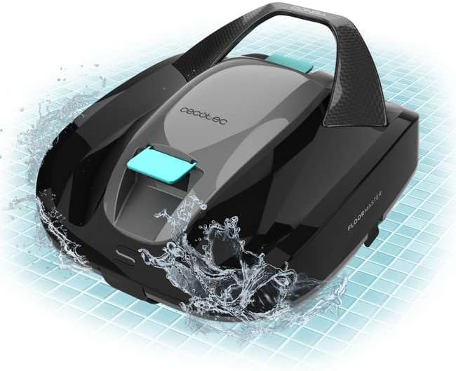 Cecotec Robot Limpiafondos Piscina sin Cable Conga Pooldroid 2000 FloorMaster. Autonomía 100mins, Piscina sin Pendientes, hasta 80m2, Profundidad