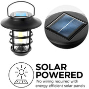 View home zone security solar outdoor decorative glass wall lantern light no wiring image 3