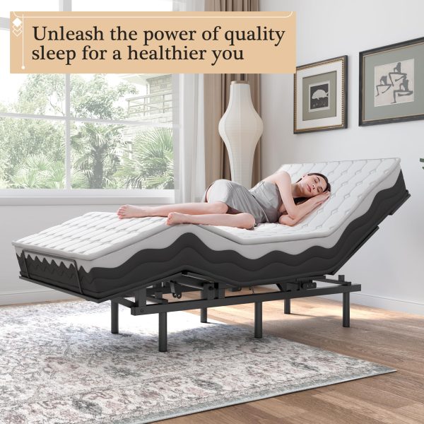 Adjustable Bed Frame -Wireless Remote -Memory Function -Adjustable Bed Base -Head and Foot Lift Incline -Zero Gravity -Quiet Motorfor Lying Down,