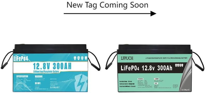 LiFePO4 Batterie 12V 300Ah Lithium Eisenphosphat Batterie, ausgestattet mit 300A BMS, Lebensdauer über 8 Jahre, geeignet für Camping, Solarenergie,