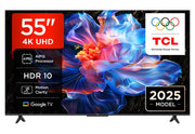 View TCL 55V6C 55 Zoll Direct LED TV, 4K HDR Fernseher, Smart TV mithilfe von Google TV (Dolby Audio, Motion Clarity, Kompatibel mit Google Assistant & image 1