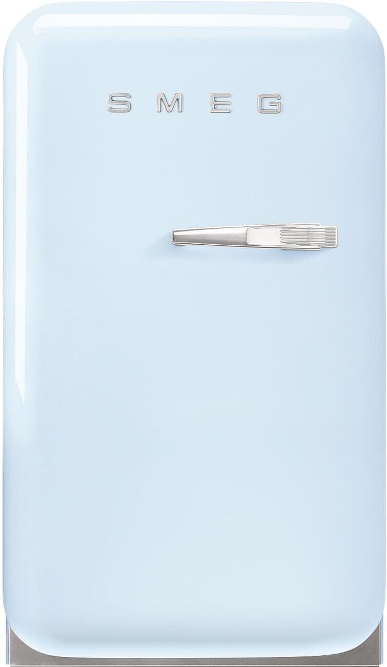 Smeg, FAB5LDPB6 Minibar Kühlschrank, Vintage, eine Tür, 34 l, Scharniere links, statische Kälte, 2 verstellbare Einlegeböden, Flaschenhalter und LED-
