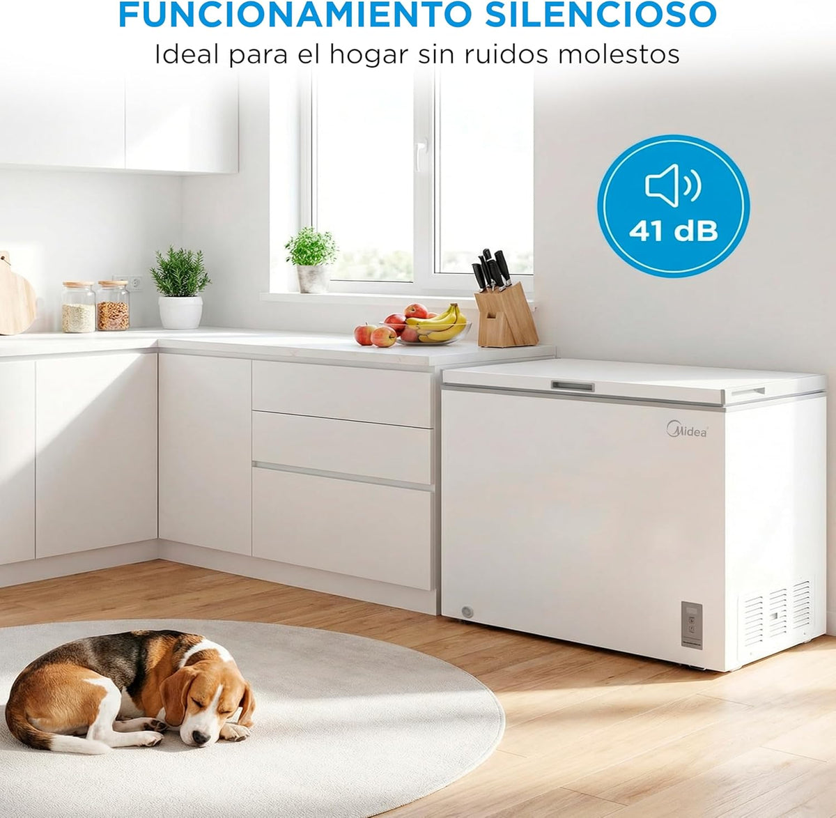 MIDEA Arcon Congelador Pequeño de 293L | Congelador Horizontal Convertible a Frigorífico con Motor Inverter, Control Electrónico de Temperatura,