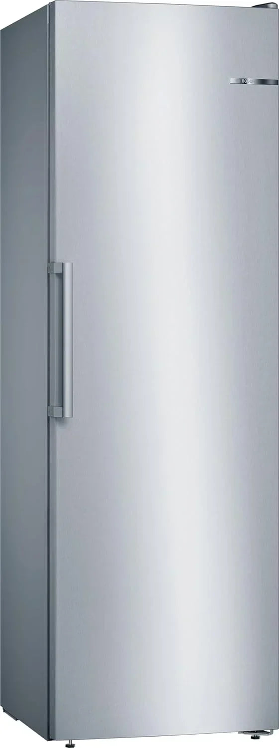 Bosch - Congelador Vertical NoFrost, Serie 4, alto 186 x ancho 60 cm, 242 L, Cajones BigBox para alimentos grandes, Sistema Multiairflow, Acero,