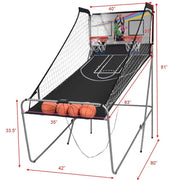 View Foldable Indoor Basketball Arcade Game with 4 Balls Electronic Double Shot LED Scoring System for Kids Adults image 5