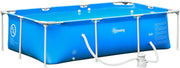 View Outsunny Piscina Desmontable Tubular 252x152x65 cm con Depuradora de Cartucho 1200L/H Piscina Rectangular de Exterior para Adultos y Niños 2163L Azul image 1