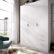 View DEKIT GRUPO RIMOBEL Armario Ropero 3 Puertas Y 3 Cajones - Blanco - 121X184X52 Cm image 2