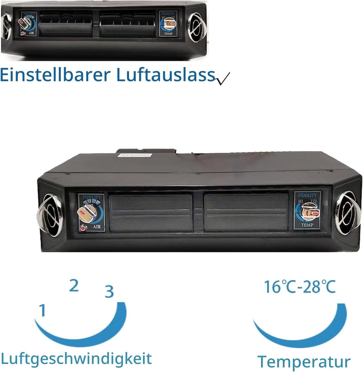 Elektrische Klimaanlage 12 V Unter-Armaturenbrett-Klimatisierungs-Kit 12 Volt Universal-Auto-Klimaanlage Geeignet für Van, Auto, Wohnmobil, LKW, Boot,