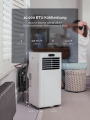 View MeacoCool MC Series Pro 10000 BTU Mobile Klimaanlage mit App-Steuerung, Fernbedienung, Energieklasse A, leise (53 dB), 4-in-1 Kühlung, 18–28 m², image 2