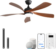 View Sofucor Smart Deckenventilator mit Beleuchtung,132cm Deckenventilator mit Licht, Kompatibel mit Alexa/APP, Fernbedienung, 3 Farbtemperatur, Timer, 6 image 1