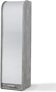 View möbelando Rolloschrank Jalousienschrank Büroschrank Schrank Aktenschrank Organizer I Beton/Weiß image 1