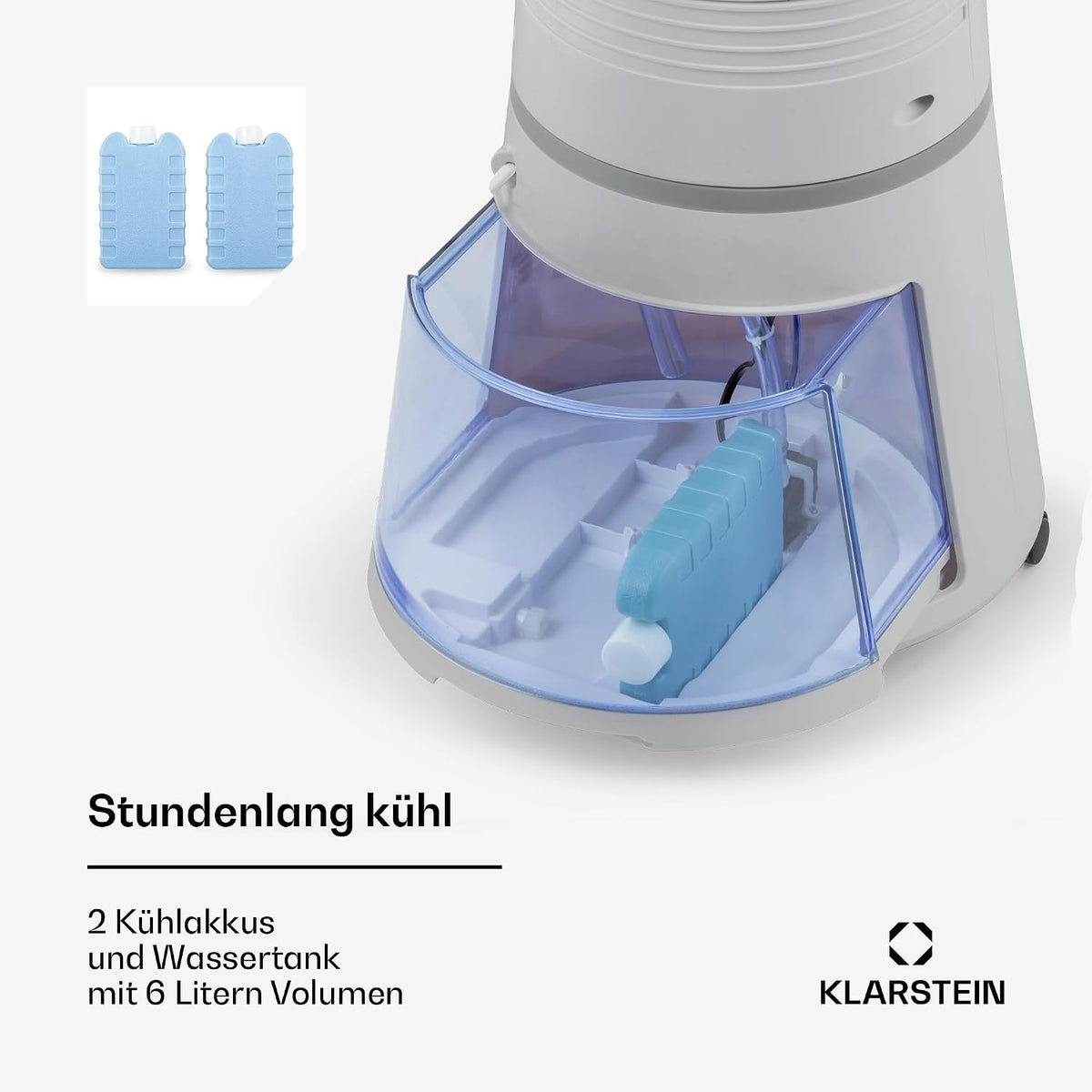 Klarstein 4-in-1: Smart Luftkühler, Ventilator, Luftbefeuchter & Ionisation I 6 L Wassertank, Oszillation, 30 W, 210 m³/h, Timer I Klimagerät ohne