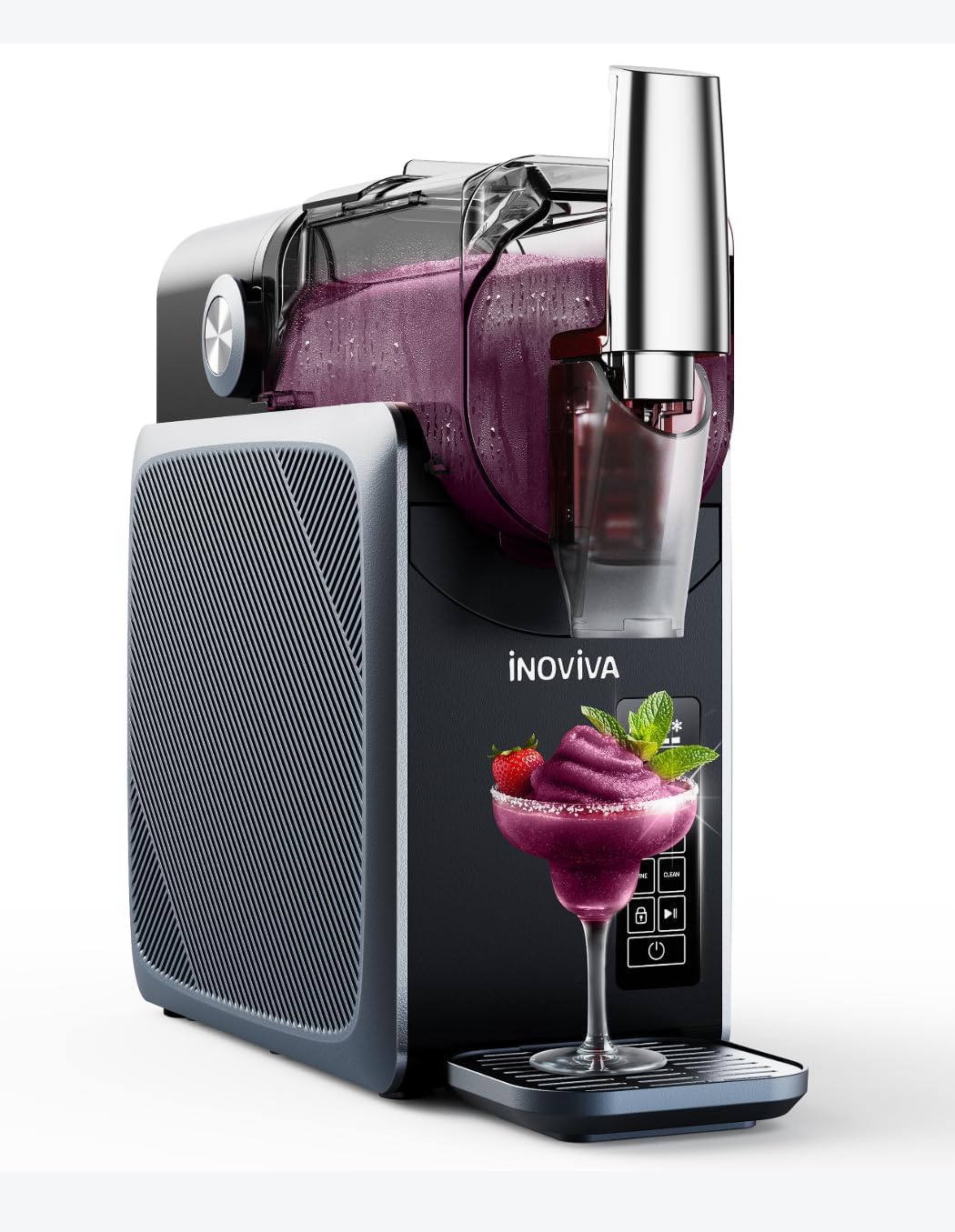 INOVIVA Slush Maschine 2.6L, kein Eis erforderlich, Slushie für Zuhause mit Selbstreinigung, 5 voreingestellte Modi, Slushies, Milchshakes, Frappés &