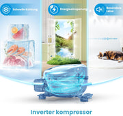 View Comfee RCD80WH3(E) Kühlschrank mit Gefrierfach, 80L Kleiner Kühlschrank, Obst- und Gemüsefach, 84.5 cm Höhe, 47.5 cm Breite, 110 kWh pro Jahr, image 4