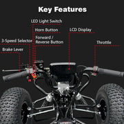 View Kart Eléctrico 48V para Adultos y Niños - Motor 2000W (12-37 mph), Llantas Todo Terreno 6'', Batería 10.4Ah (Autonomía 12+ Millas), Capacidad 200 kg, image 6