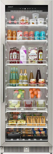 View 22" Wide 10.1 Cu. Ft. Commercial Beverage Merchandiser – Stainless Steel, Temp Alarm, Reversible Door image 3